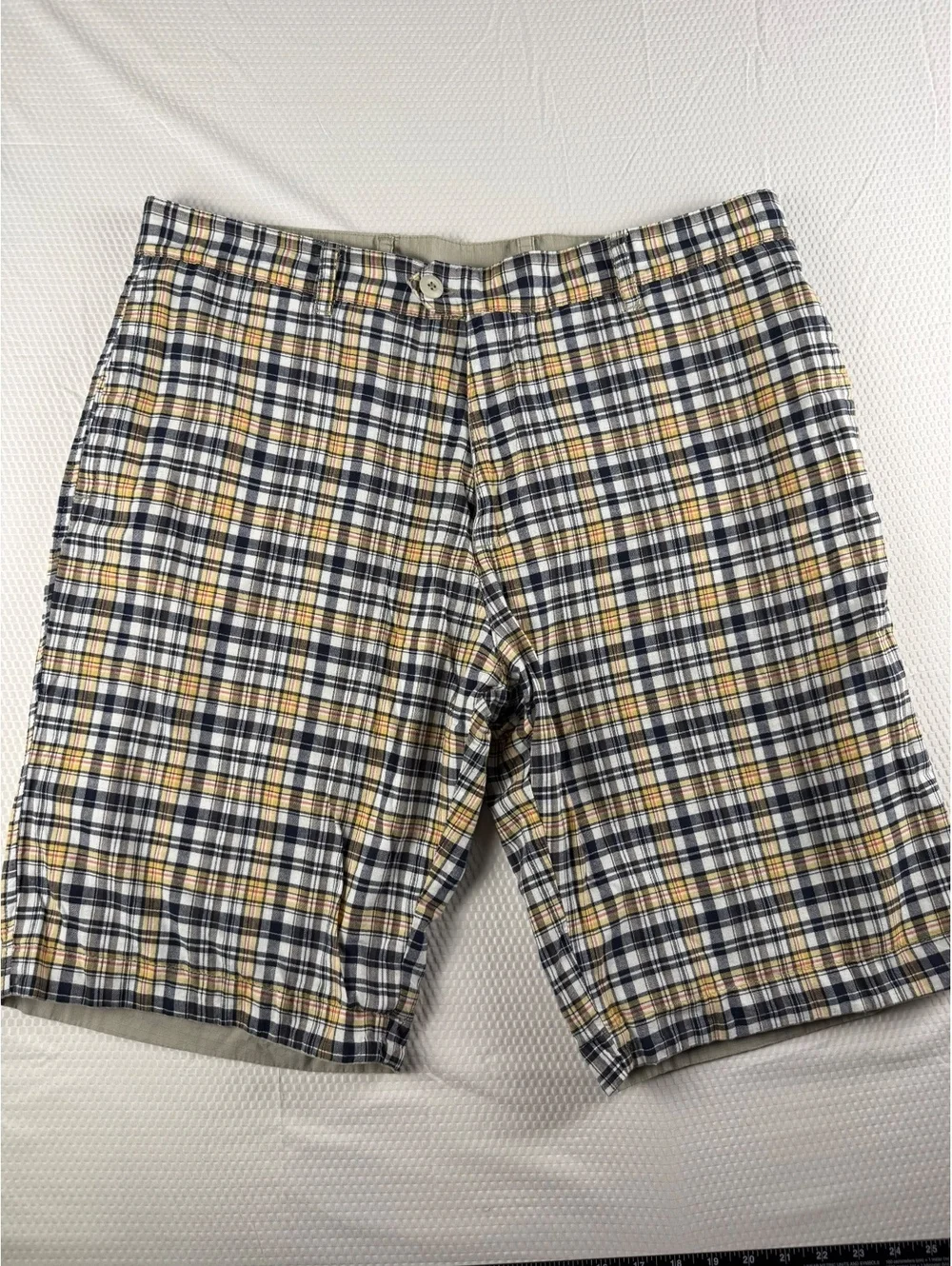 Men’s Reversible Shorts Approx 38 Khaki Plaid 2-in-1 Preppy Golf Casual Gap?